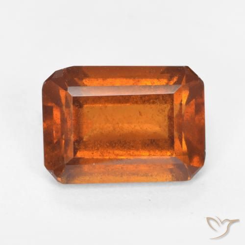 granada hessonita Laranja Profundo Natural 2.03ct, Corte Octógono / Esmeralda, SI