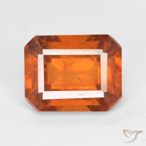 2.38ct Natural Laranja Profundo granada hessonita, Corte Esmeralda, SI