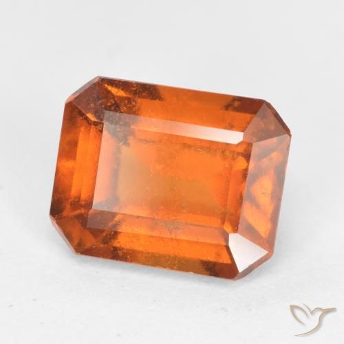 granada hessonita Laranja Profundo Natural 2.38ct, Corte Octógono / Esmeralda, SI