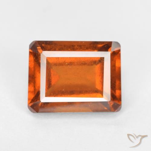 2.14ct Natural Laranja médio-escuro granada hessonita, Corte Esmeralda, SI