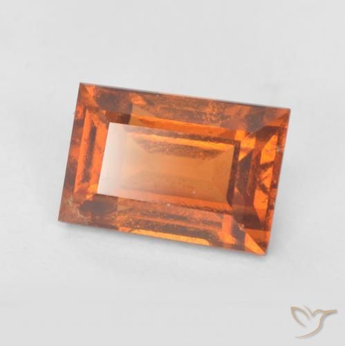 1.32ct Natural Laranja Profundo granada hessonita, baguete, SI