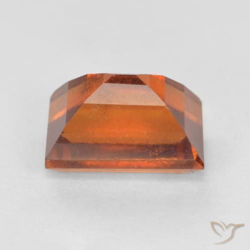 granada hessonita Laranja médio-escuro Natural 1.55ct, baguete, VS