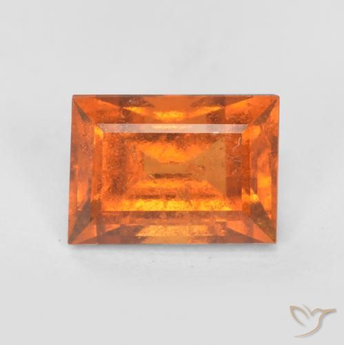 granada hessonita Laranja Médio Natural 1.32ct, baguete, SI