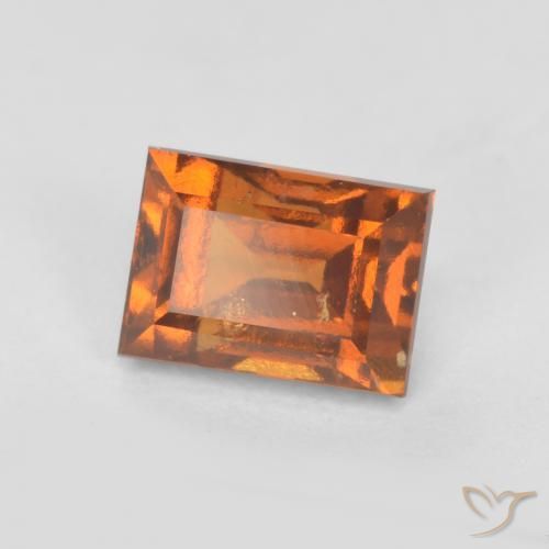 1.12ct Natural Laranja médio-escuro granada hessonita, baguete, SI