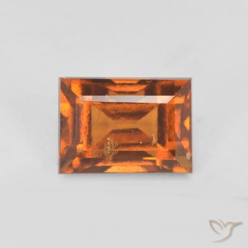 granada hessonita Laranja médio-escuro Natural 1.12ct, baguete, SI