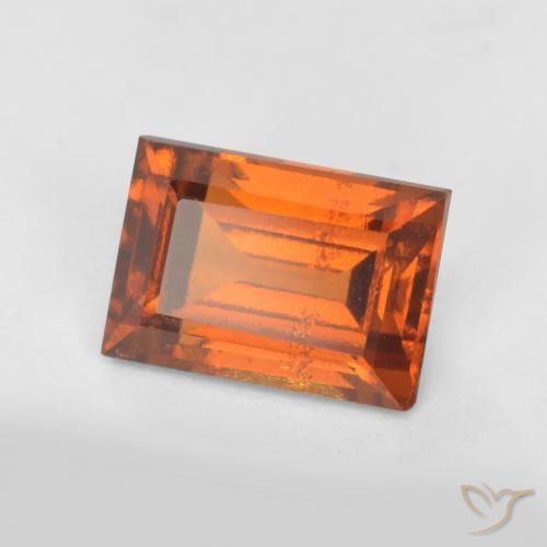 1.11ct Natural Laranja médio-escuro granada hessonita, baguete, VS-SI