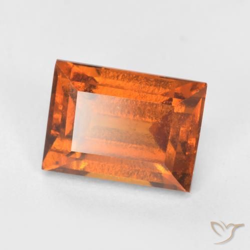 1.50ct Natural Laranja Profundo granada hessonita, baguete, VS