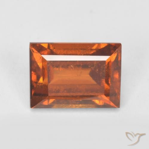 granada hessonita Laranja Profundo Natural 1.50ct, baguete, VS