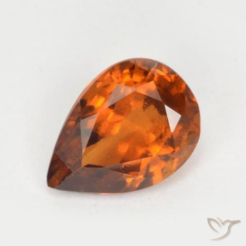 Granada Hessonita Laranja Profundo Natural 1.19ct, Formato de pêra, VS