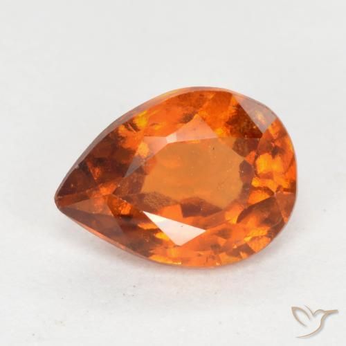 1.17ct Natural Laranja Médio granada hessonita, Formato de pêra, VS-SI