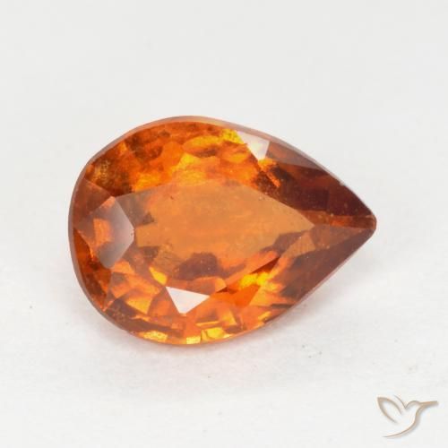 granada hessonita Laranja Médio Natural 1.17ct, Formato de pêra, VS-SI