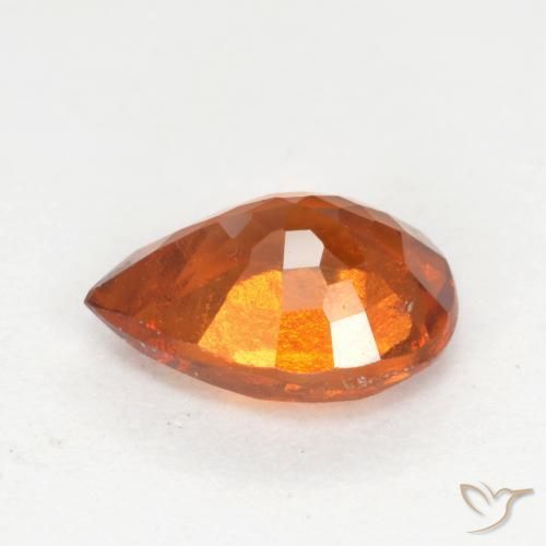 granada hessonita Laranja Médio Natural 1.17ct, Formato de pêra, VS-SI