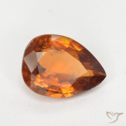 granada hessonita Laranja Médio Natural 1.13ct, Formato de pêra, SI