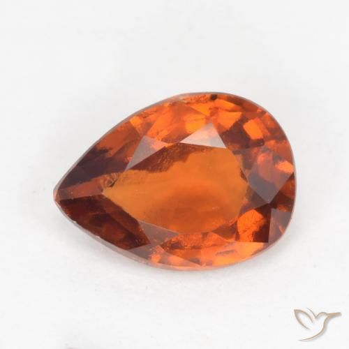 1.13ct Natural Laranja Profundo granada hessonita, Formato de pêra, VS