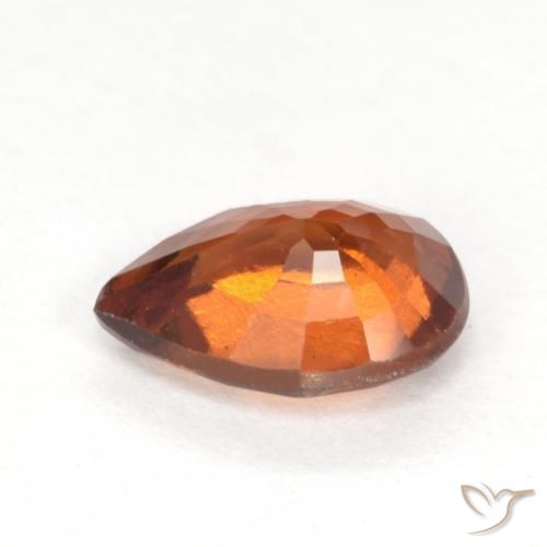 granada hessonita Laranja Profundo Natural 1.13ct, Formato de pêra, VS