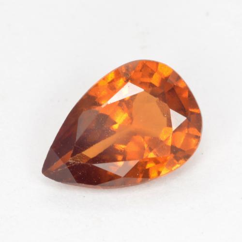 Granada hessonita laranja natural 0,99ct, formato de pêra, VS