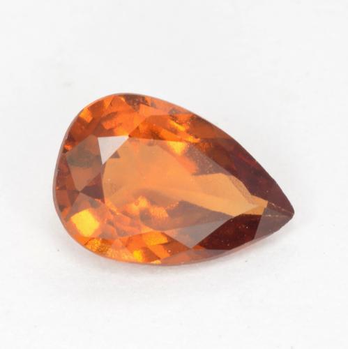 Granada hessonita laranja natural 0,99ct, formato de pêra, VS