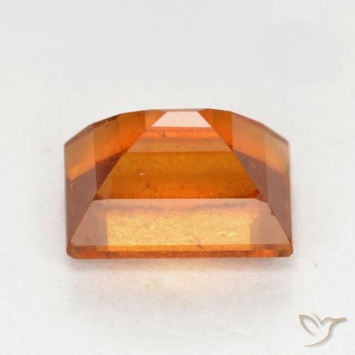 granada hessonita Laranja Profundo Natural 1.42ct, baguete, SI