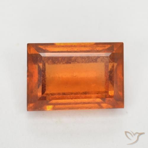 1.24ct Natural Laranja Profundo granada hessonita, baguete, SI