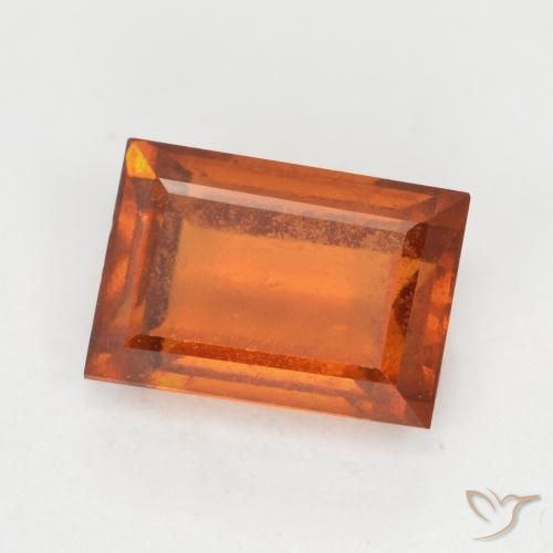 granada hessonita Laranja Profundo Natural 1.24ct, baguete, SI