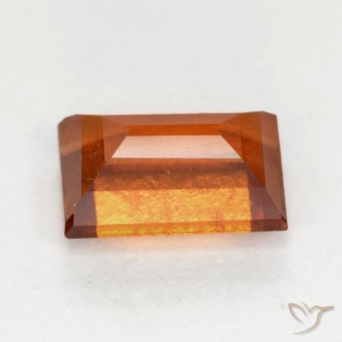granada hessonita Laranja Profundo Natural 1.24ct, baguete, SI