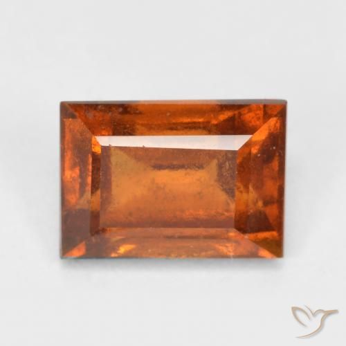 granada hessonita âmbar laranja Natural 1.47ct, baguete, VS-SI