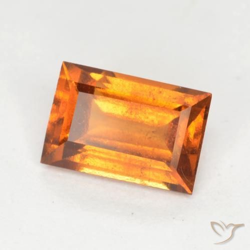 granada hessonita Laranja médio-escuro Natural 0.95ct, baguete, VS-SI