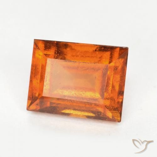 1.36ct Natural Laranja Profundo granada hessonita, baguete, VS-SI