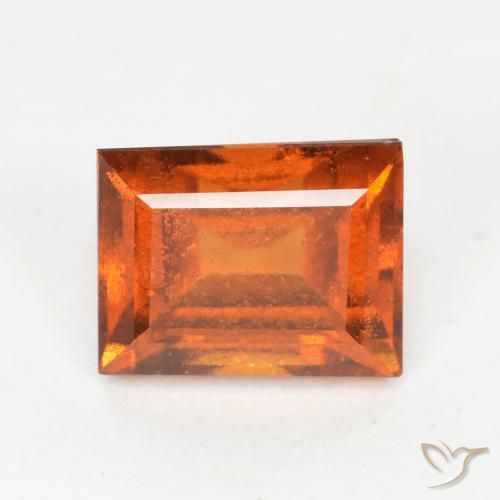 granada hessonita Laranja Profundo Natural 1.36ct, baguete, VS-SI