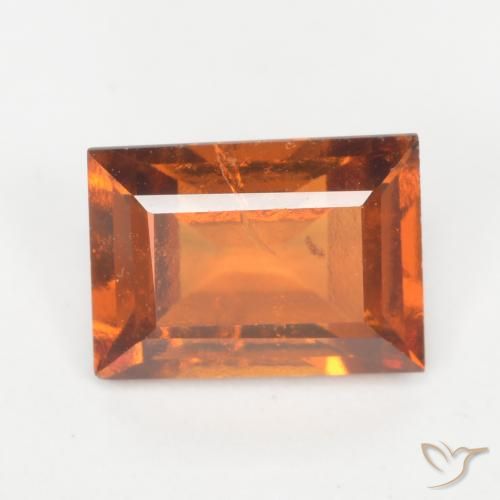 1.33ct Natural Laranja Profundo granada hessonita, baguete, SI