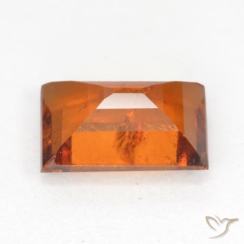 granada hessonita Laranja Profundo Natural 1.33ct, baguete, SI