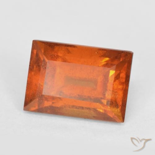 granada hessonita Laranja Médio Natural 1.47ct, baguete, SI