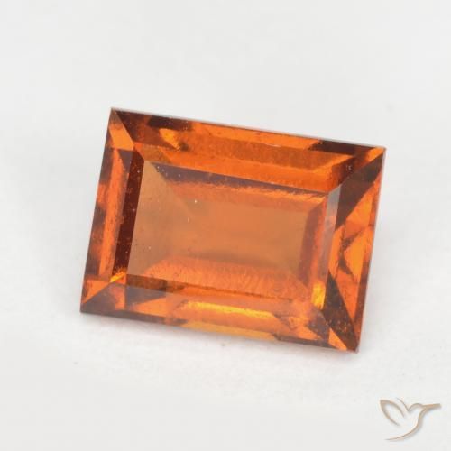 granada hessonita Laranja médio-escuro Natural 1.27ct, baguete, VS