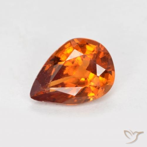 1.06ct Natural Laranja Médio granada hessonita, Formato de pêra, VS