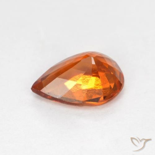 granada hessonita Laranja Médio Natural 1.06ct, Formato de pêra, VS