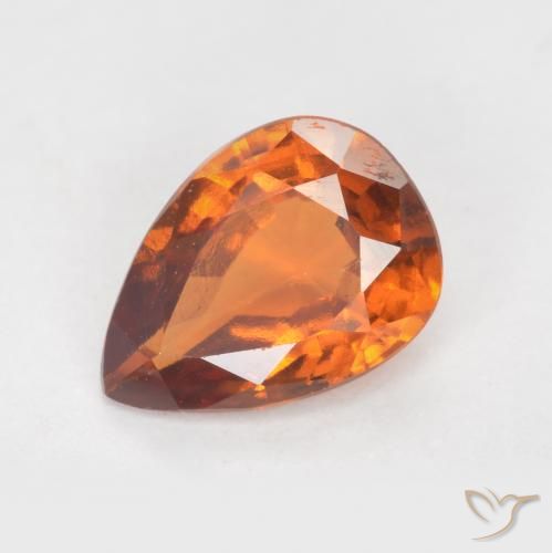 1.15ct Natural Laranja Médio granada hessonita, Formato de pêra, VS