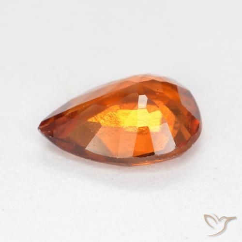 granada hessonita Laranja Médio Natural 1.15ct, Formato de pêra, VS