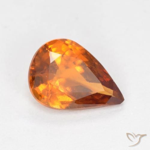 granada hessonita Laranja amarelado Natural 1.06ct, Formato de pêra, VS-SI