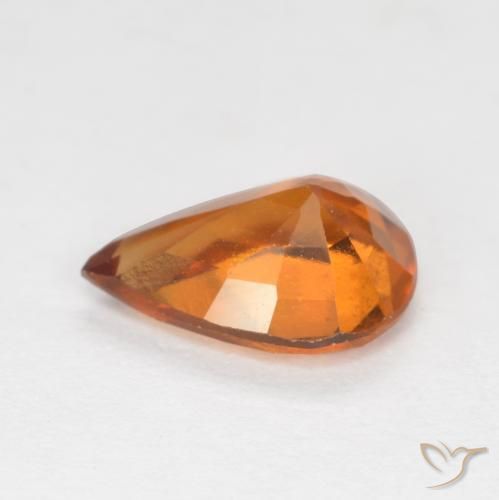 granada hessonita Laranja amarelado Natural 1.06ct, Formato de pêra, VS-SI