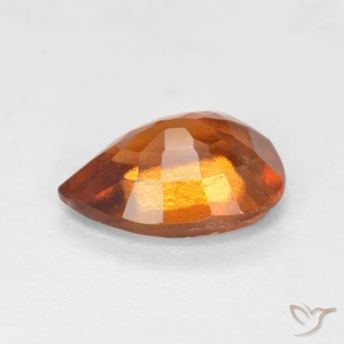 granada hessonita Laranja Profundo Natural 1.20ct, Formato de pêra, VS-SI