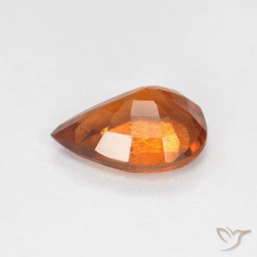 granada hessonita Laranja médio-escuro Natural 1.10ct, Formato de pêra, VS-SI