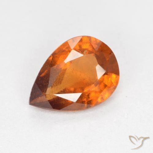 0.93ct Natural Laranja Profundo granada hessonita, Formato de pêra, VS-SI
