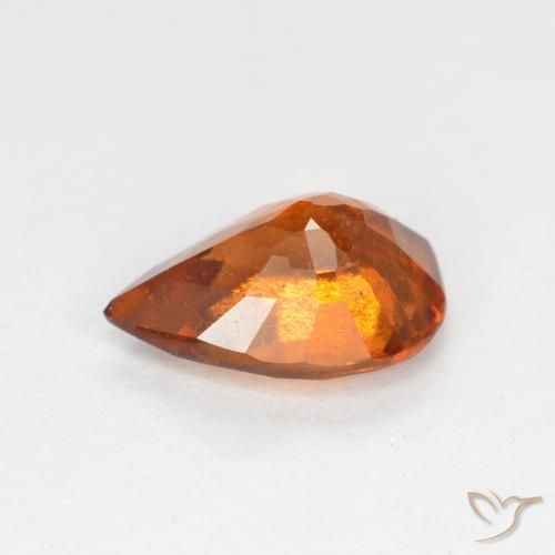 granada hessonita Laranja médio-escuro Natural 1.06ct, Formato de pêra, SI