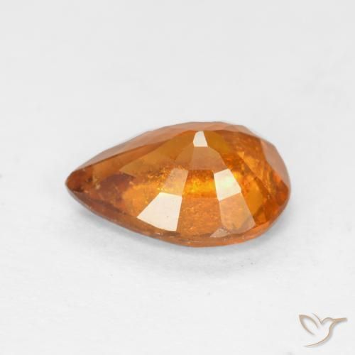 granada hessonita Laranja médio-escuro Natural 1.14ct, Formato de pêra, SI