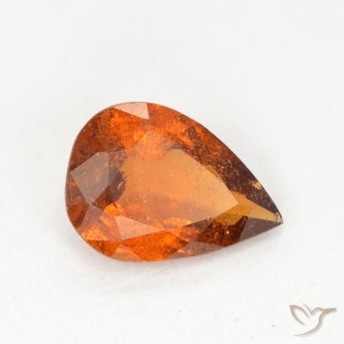 granada hessonita Laranja Médio Natural 0.97ct, Formato de pêra, SI