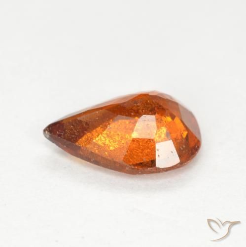 granada hessonita Laranja Médio Natural 0.97ct, Formato de pêra, SI