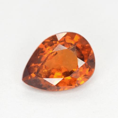 Granada hessonita laranja natural 0,94ct, formato de pêra, SI