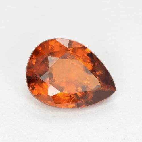 Granada hessonita laranja natural 0,94ct, formato de pêra, SI