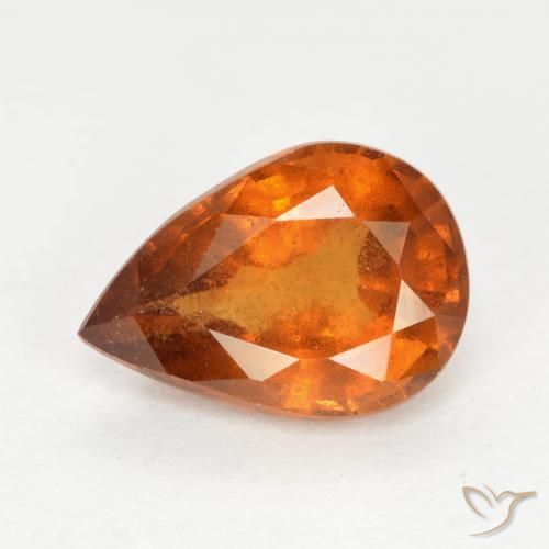 1.20ct Natural Laranja Médio granada hessonita, Formato de pêra, SI