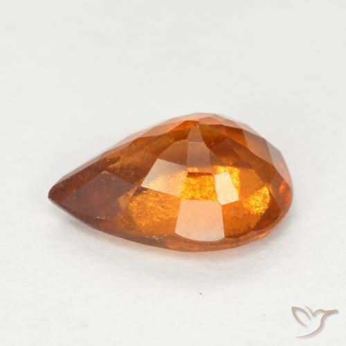 granada hessonita Laranja Médio Natural 1.20ct, Formato de pêra, SI